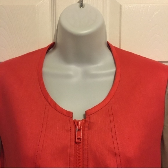 𝅺HELMUT Lang Red Tan Lambskin Linen-twill Bomber - Picture 4 of 11